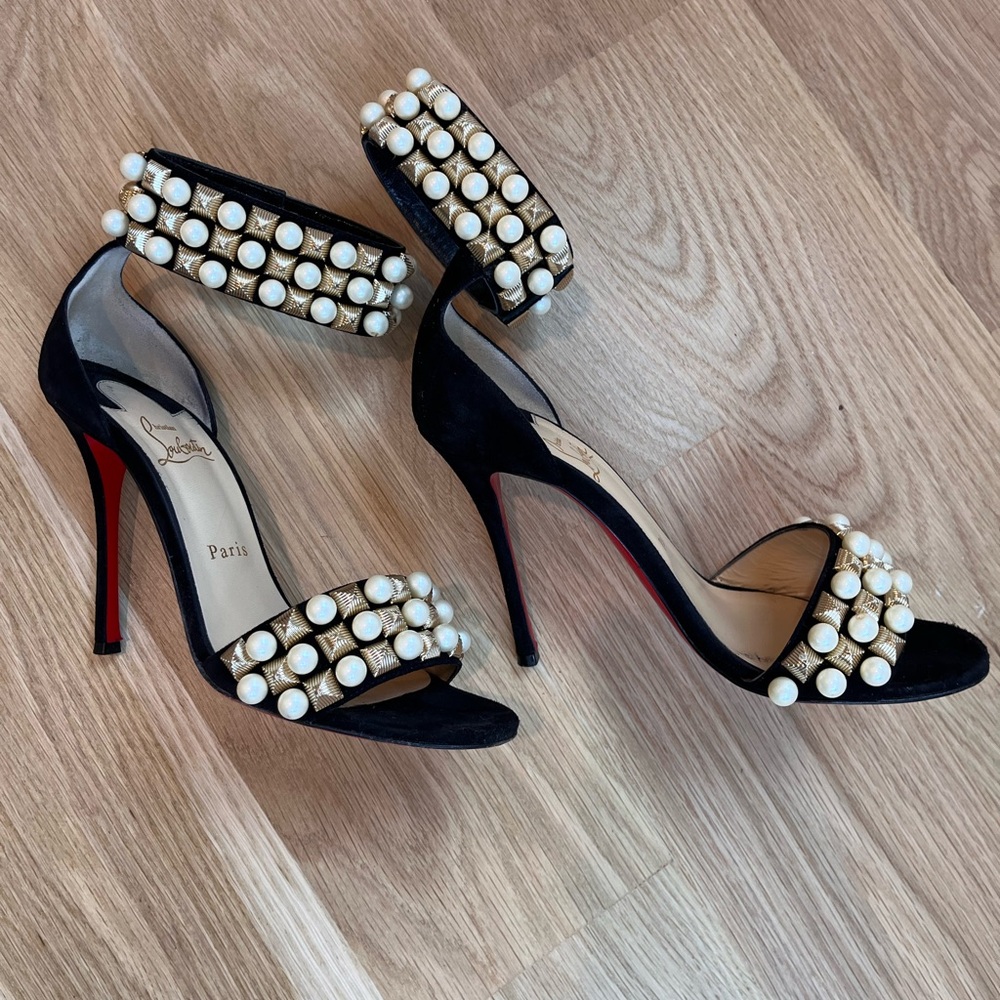 Christian Louboutin Tudor ball 100 studded heeled sandals- size 38
